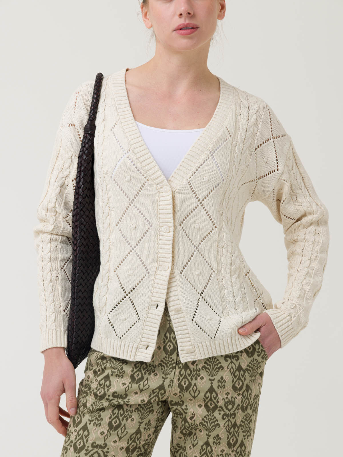 Sweater Algodón Orgánico Mujer Nit Blanco Rockford