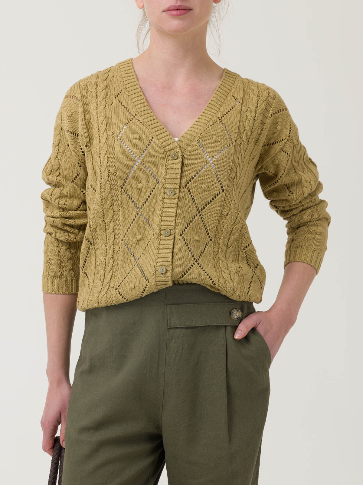 Sweater Algodón Orgánico Mujer Nit Verde Rockford