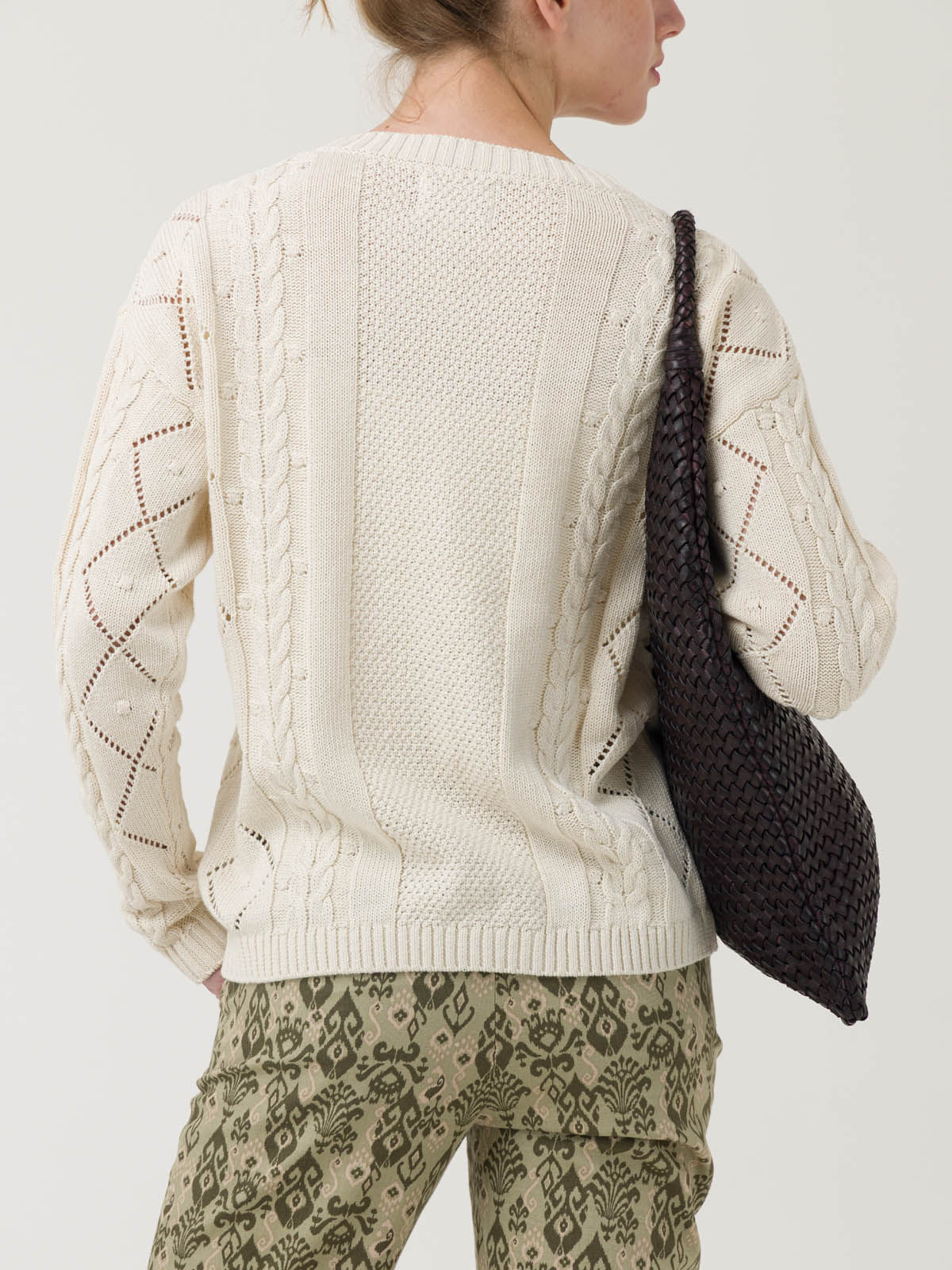Sweater Algodón Orgánico Mujer Nit Blanco Rockford