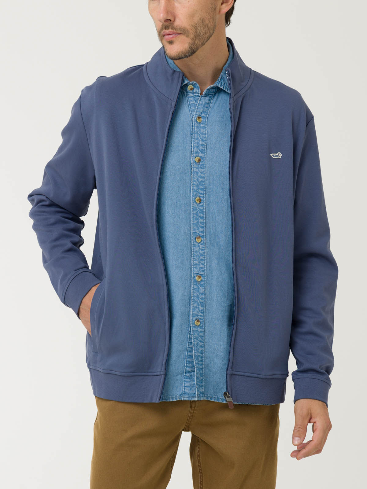 Polerón Algodón Pima Hombre Rimini Azul Rockford