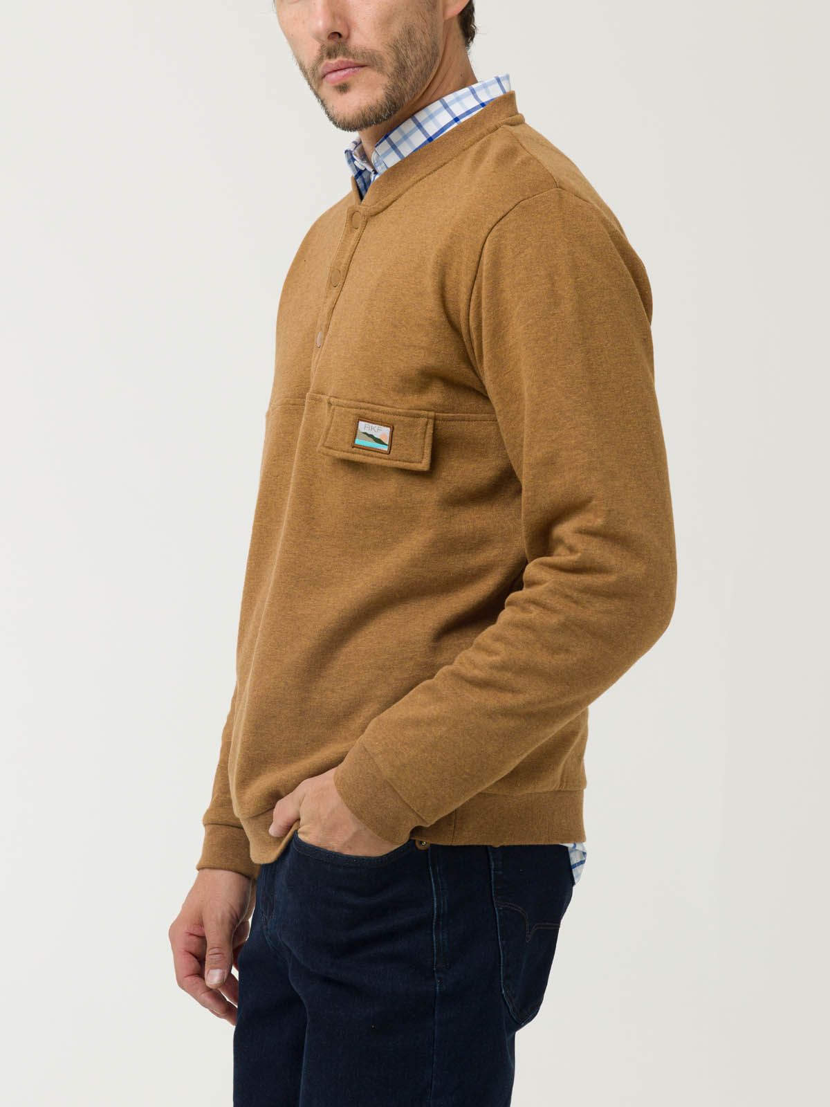 Polerón Algodón Orgánico Hombre Nomad Café Rockford