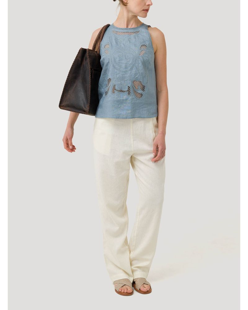 Blusa-Lino-Organico-Mujer-Cleep-Gris-Rockford