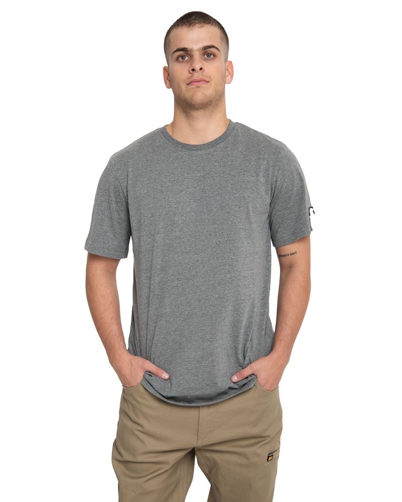 Polera-Manga-corta-Casual-Hombre-ESSENTIAL-S-S-TEE-GRIS-CAT