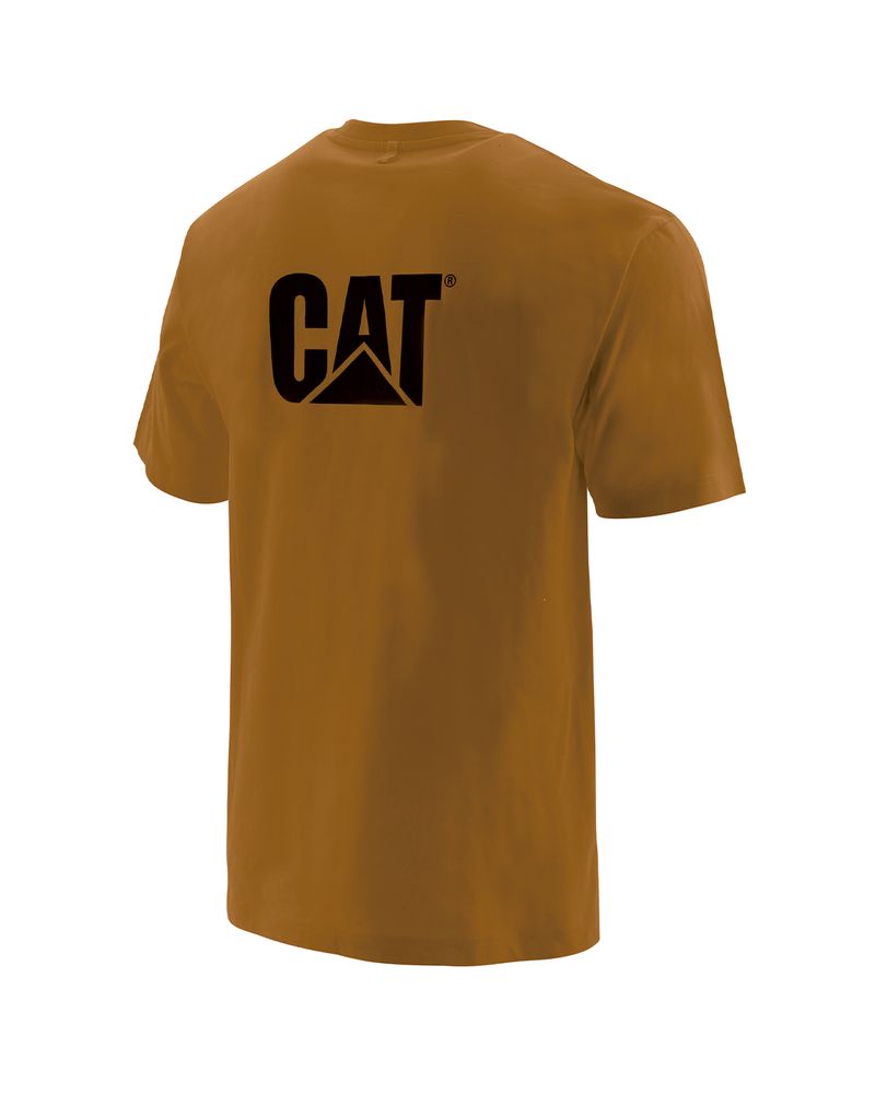 Polera-Manga-corta-Casual-Hombre-LOGO-POCKET-TEE-Cafe-CAT