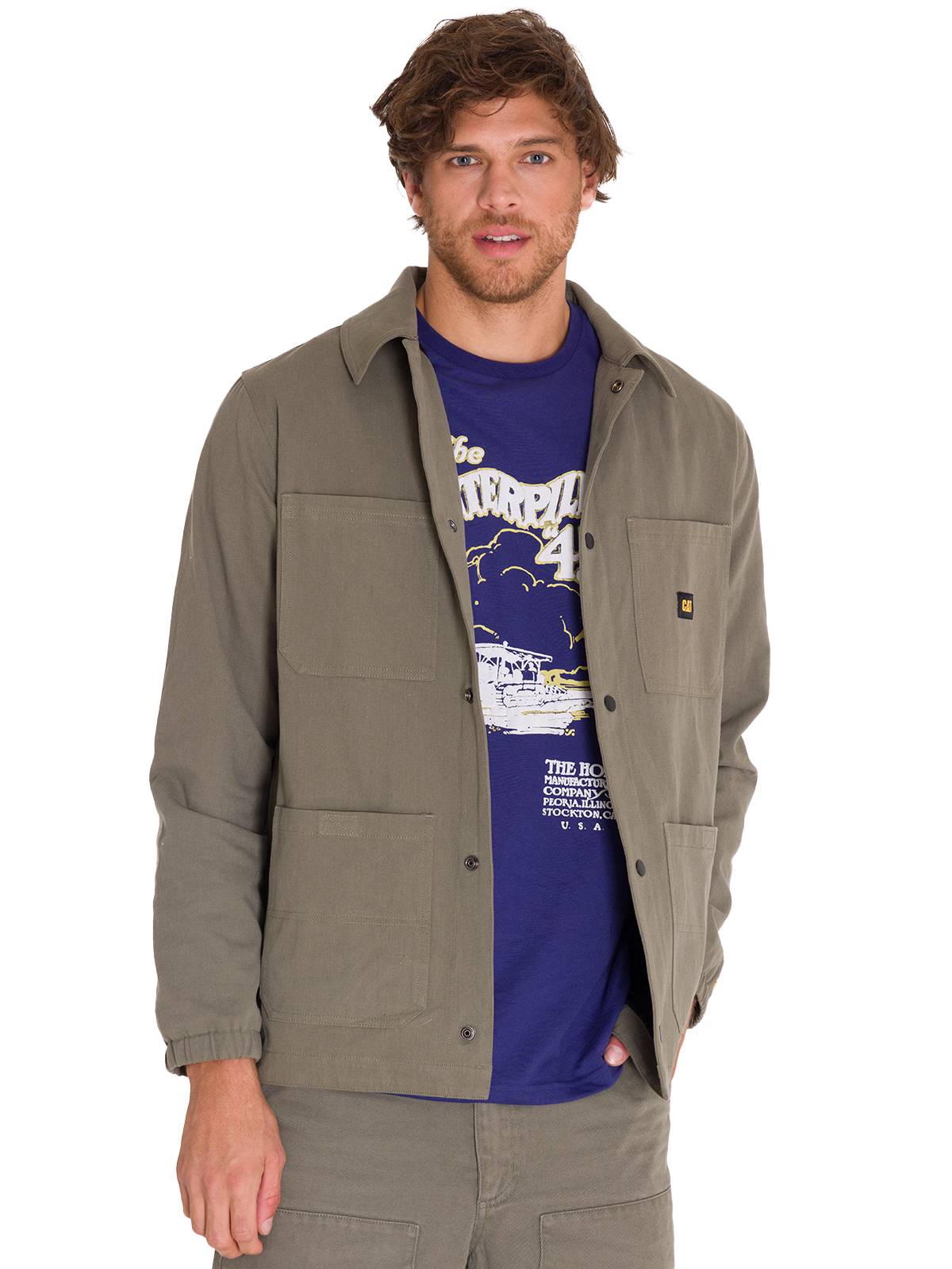 Chaqueta Manga Larga Hombre Snap Front Coach Oliva Cat-Cat Chile