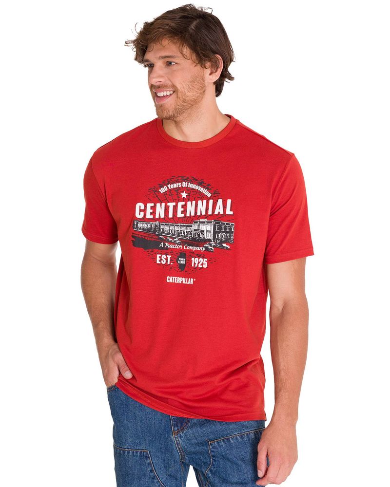 Polera-Manga-Corta-Casual-Hombre-CENTENNIAL-100-YEARS-GRAPHIC-TEE--Roja-Cat