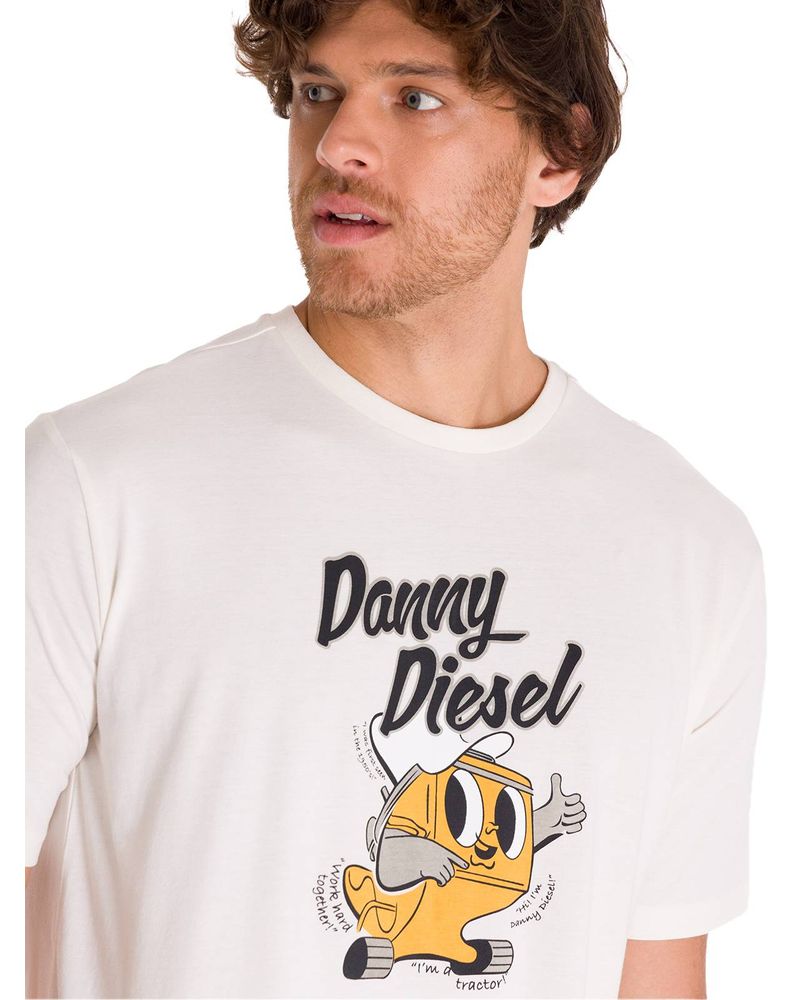 Polera-Manga-Corta-Casual-Hombre-RETRO-DANNY-DIESEL-GRAPHIC-TEE-Blanca-Cat