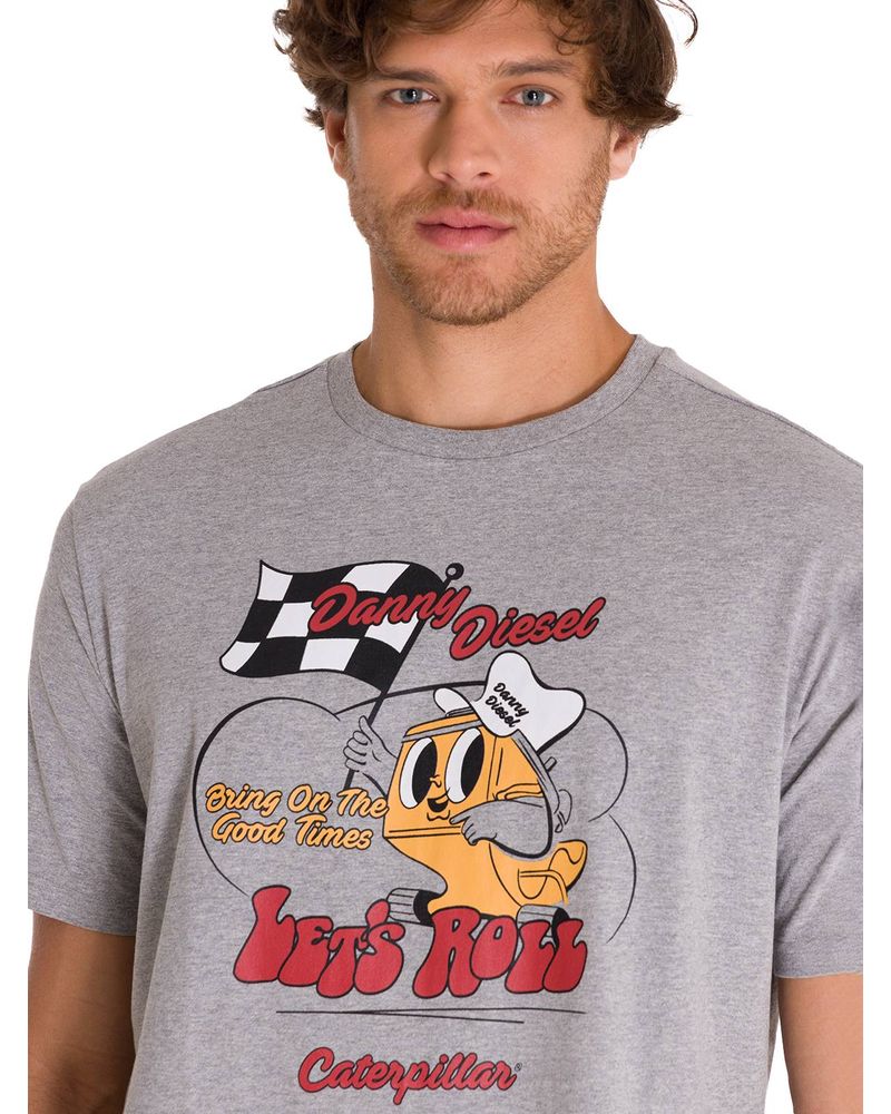 Polera-Manga-Corta-Casual-Hombre-RETRO-DANNY-DIESEL-GRAPHIC-TEE-Gris-Cat