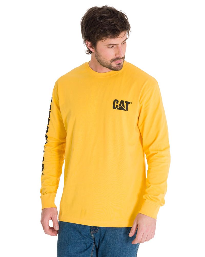 Polera-Manga-Larga-Hombre-Trademark-Amarillo-Cat