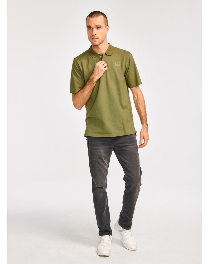 Polera-Polo-Hombre-Logo-CAT-Oliva-Cat