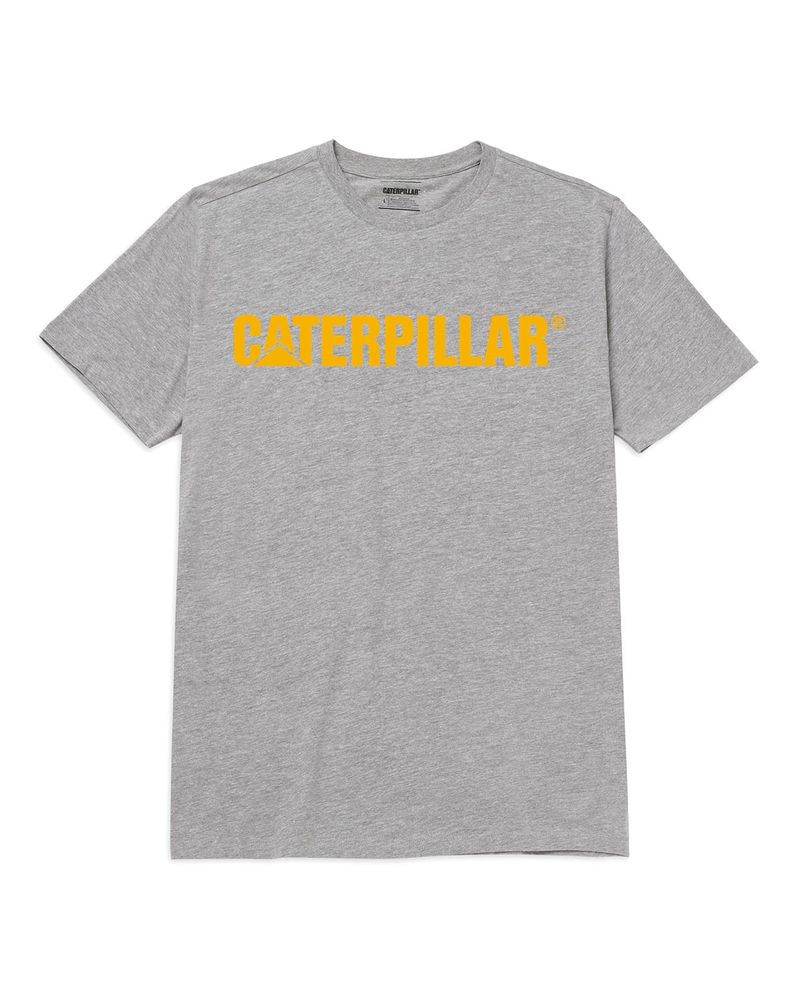 Polera-Manga-Corta-Hombre-Logo-Caterpillar-Amarillo-Cat