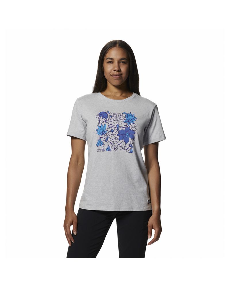 Polera-Manga-Corta-Mujer-Floral-Graphic-Gris-Mountain-Hardwear