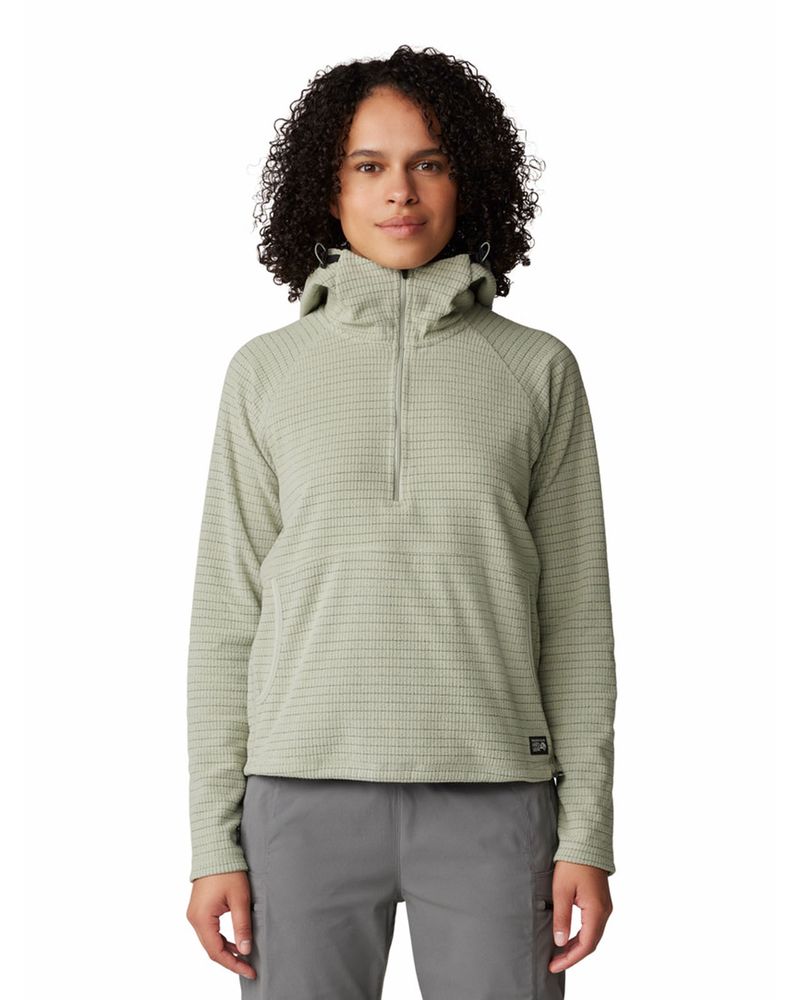 Polar-Mujer-Summit-Grid-Half-Zip-Blanco-Mountain-Hardwear