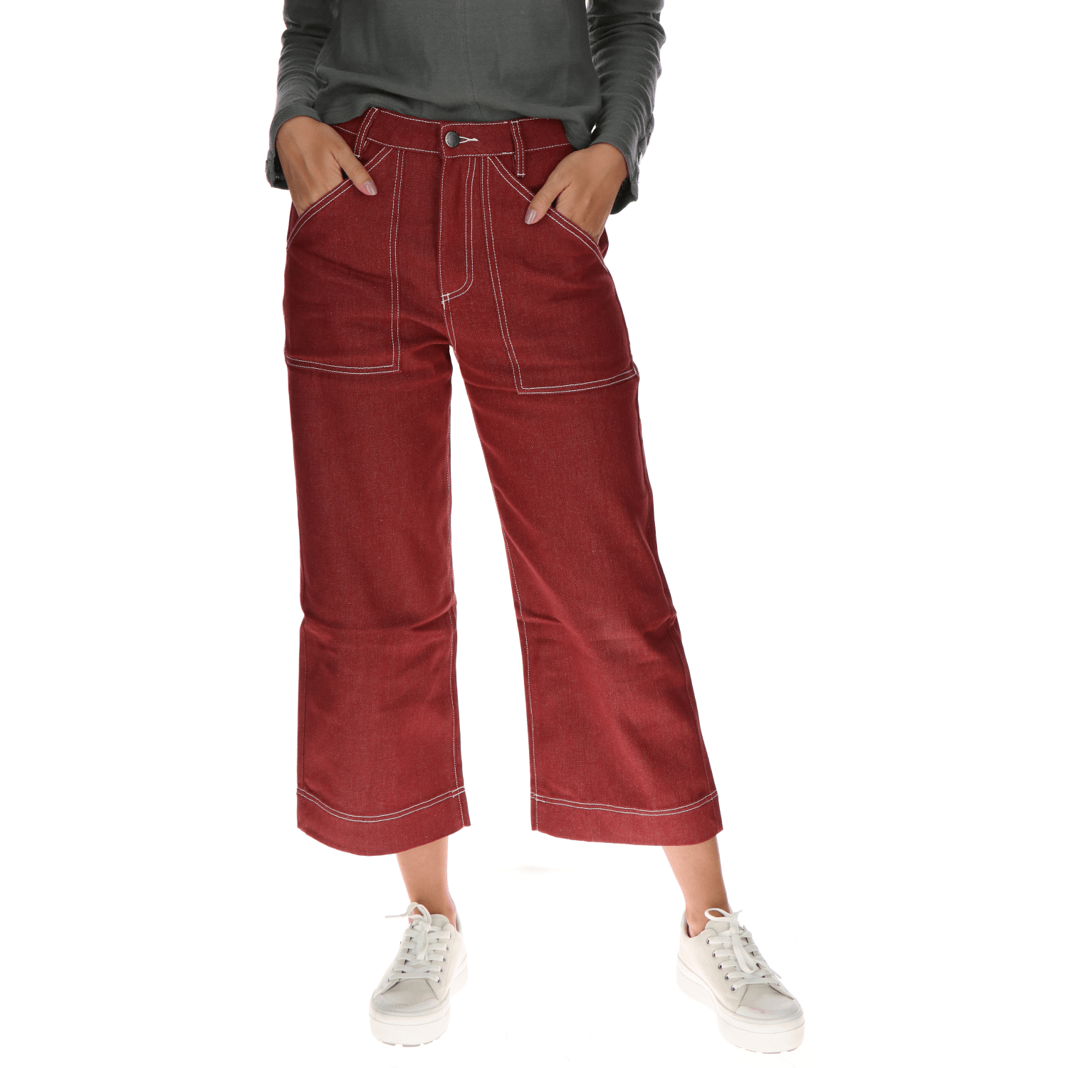 Pantalón Mujer Crop Palazzo - Cat