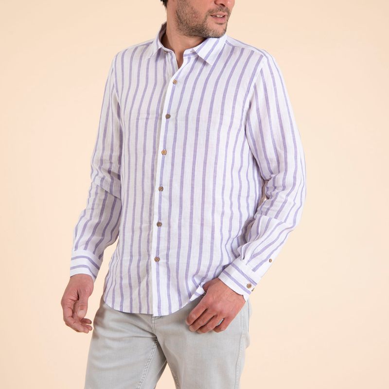 Camisa-Hombre-Stripe-Lino-Organico