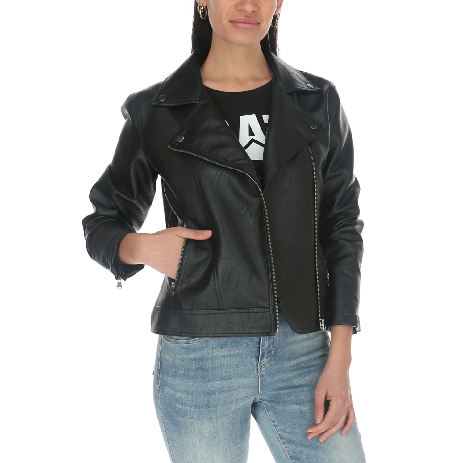 Chaqueta Mujer Faux Leather Moto Jacket - Cat - Rockford Chile