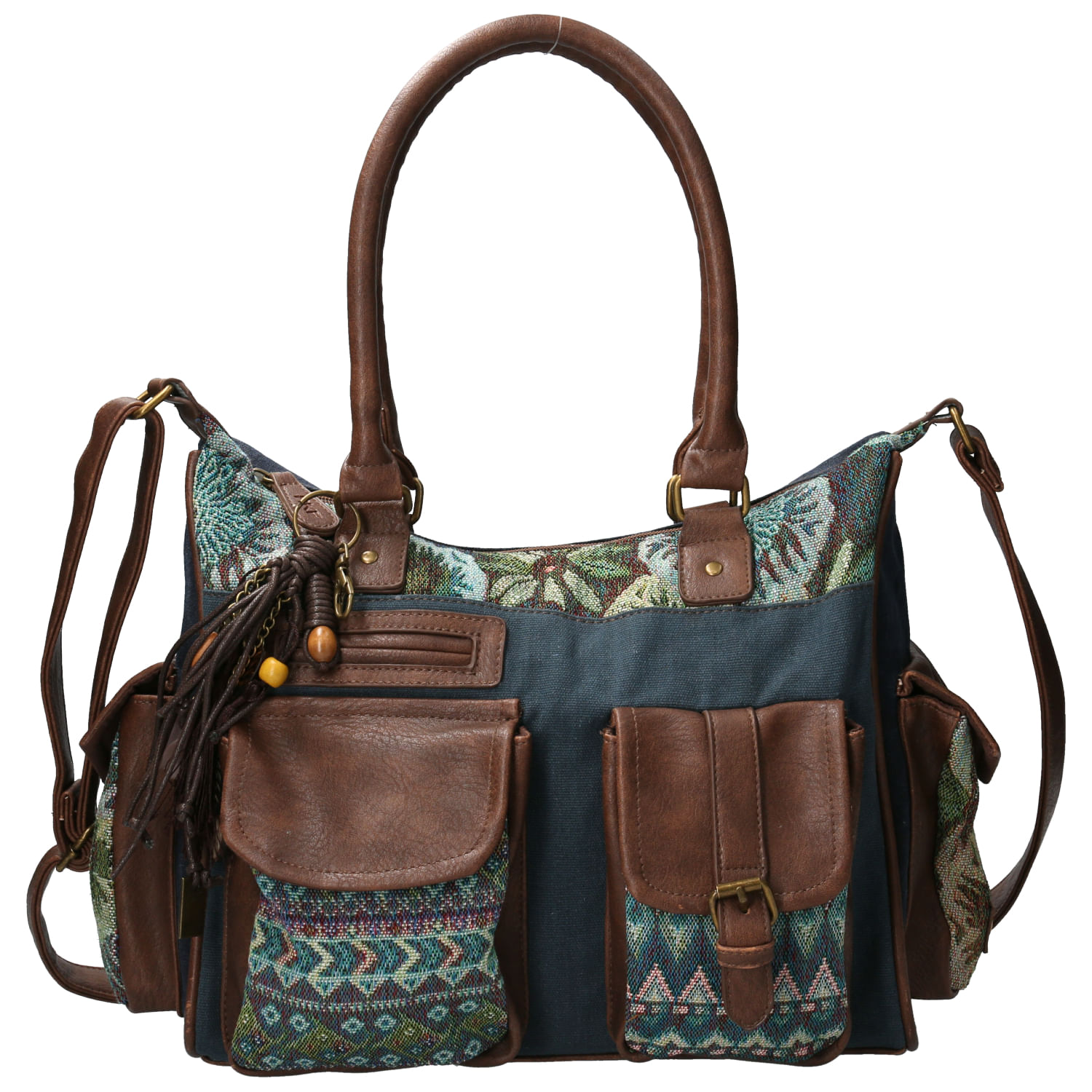 Cartera Textil Mujer Rossi Hobo Azul Rockford