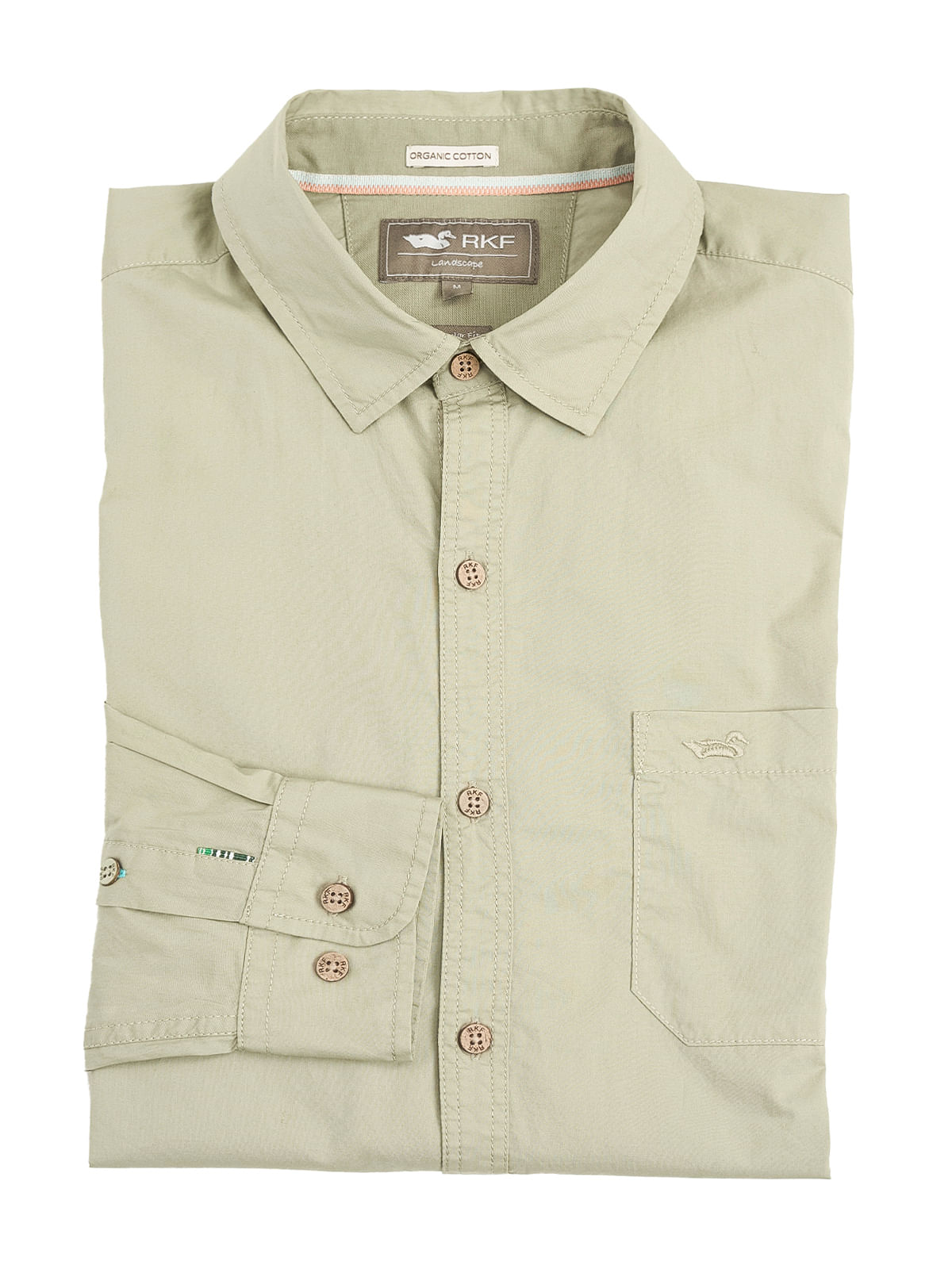 Camisa Algodón Orgánico Hombre Galiton Oliva Rockford