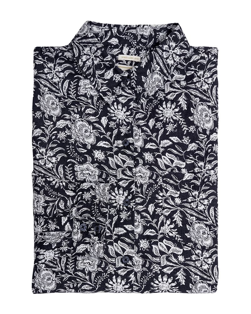 Blusa-Lino-Organico-Mujer-Lirioprint-Gris-Oscuro-Rockford
