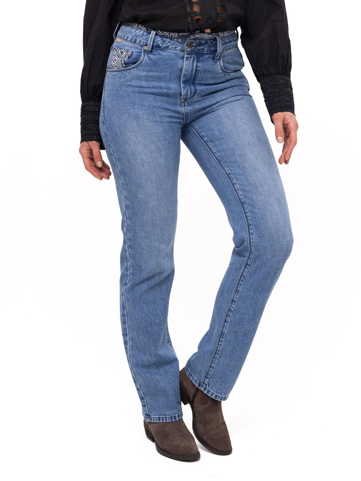 Jeans Natural Flex Mujer Oliviastripe Azul Rockford