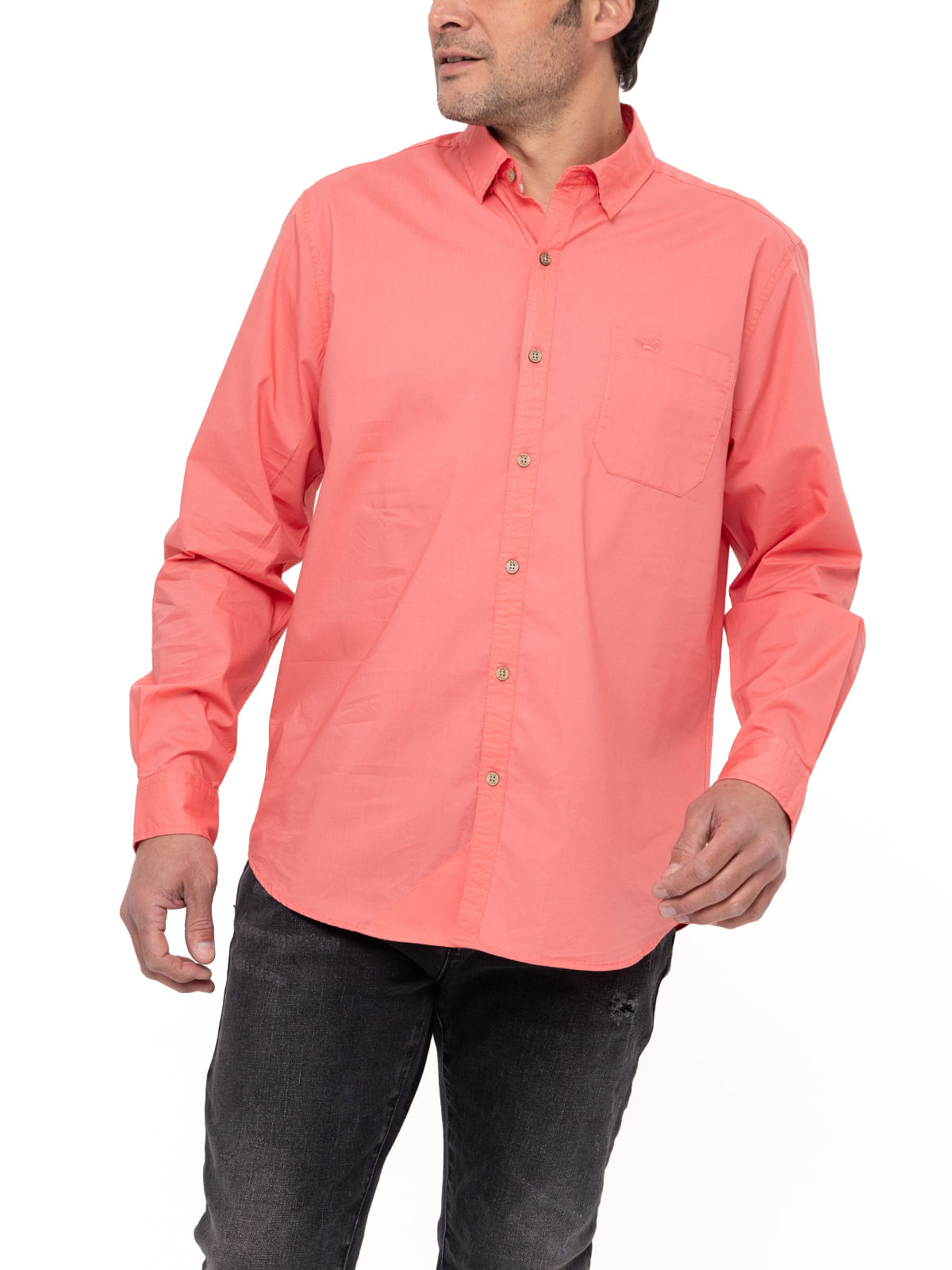 Camisa Algodón Orgánico Hombre Galiton Coral Rockford