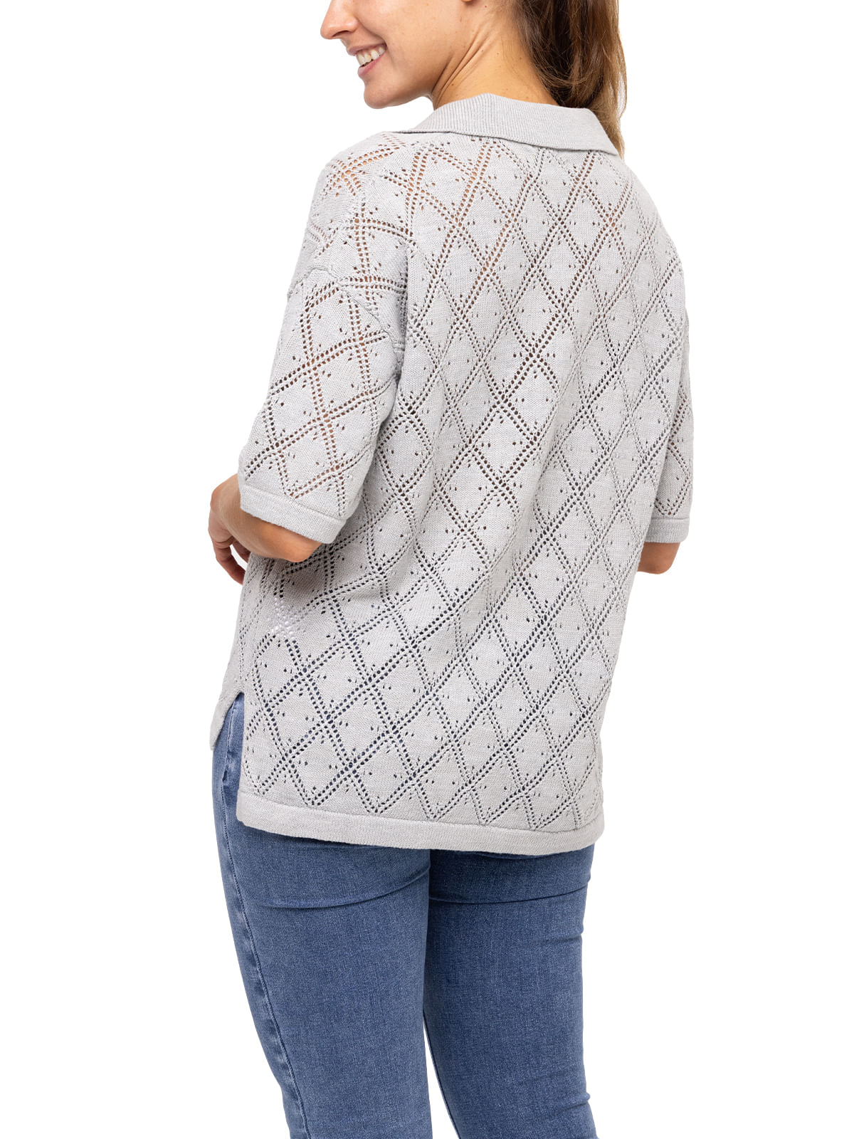 Polera Algodón Orgánico Mujer Caicos Gris Rockford