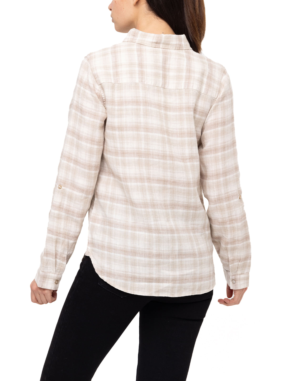 Blusa Lino Orgánico Mujer Marina Beige Rockford