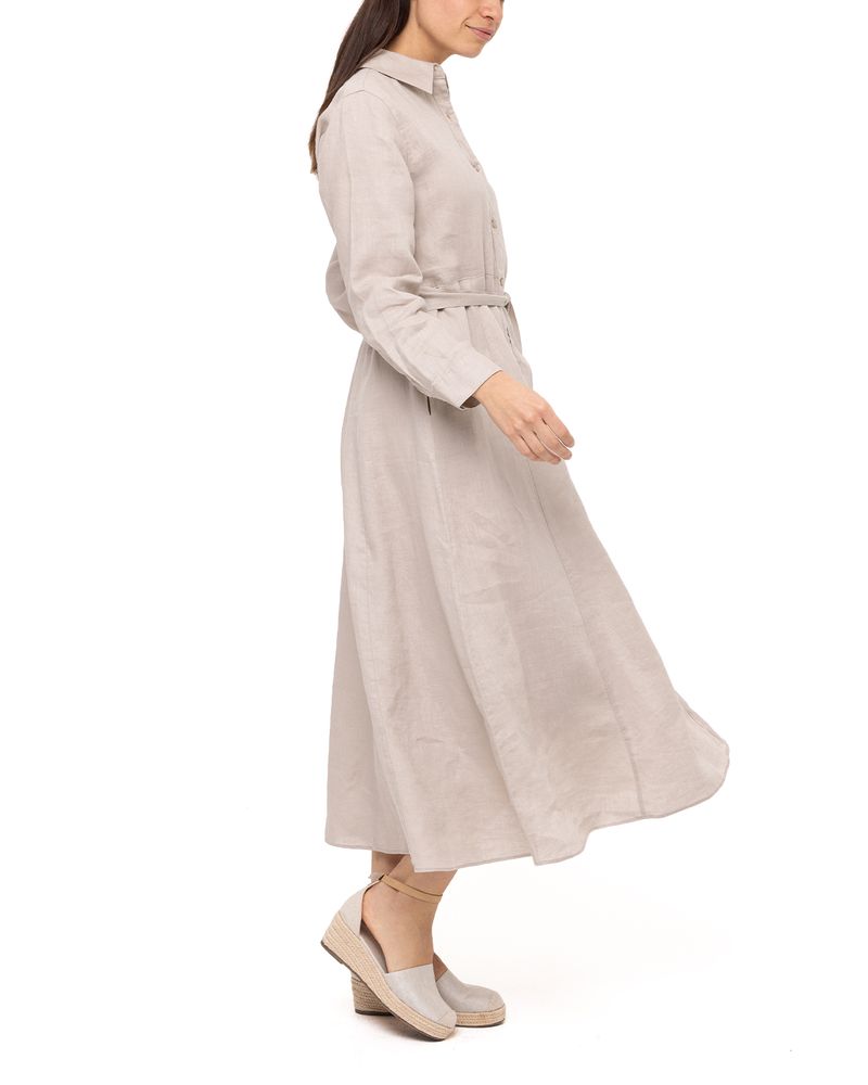 Vestido-Lino-Organico-Mujer-Sandro-Beige-Rockford