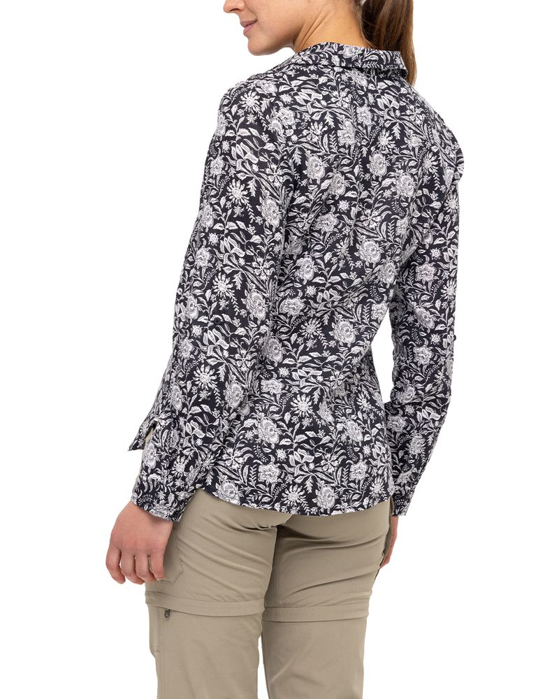 Blusa-Lino-Organico-Mujer-Lirioprint-Gris-Oscuro-Rockford