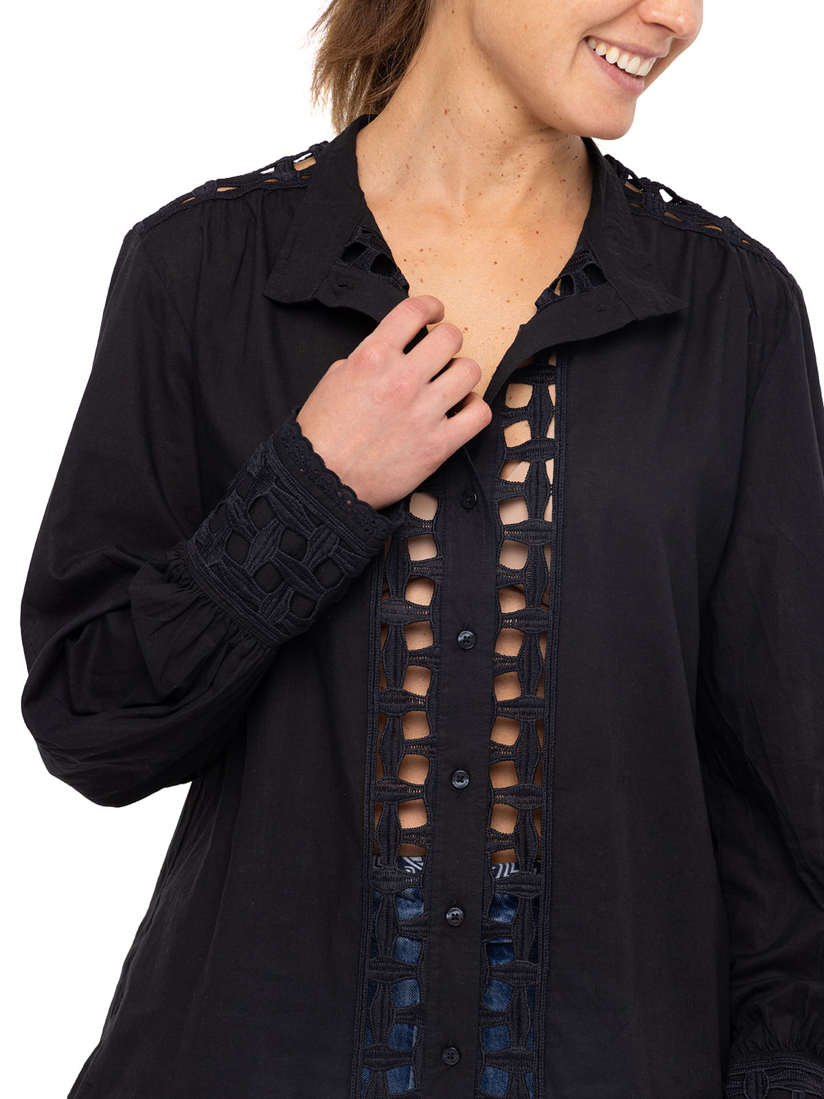 Blusa Algodón Orgánico Mujer Sahara Negro Rockford