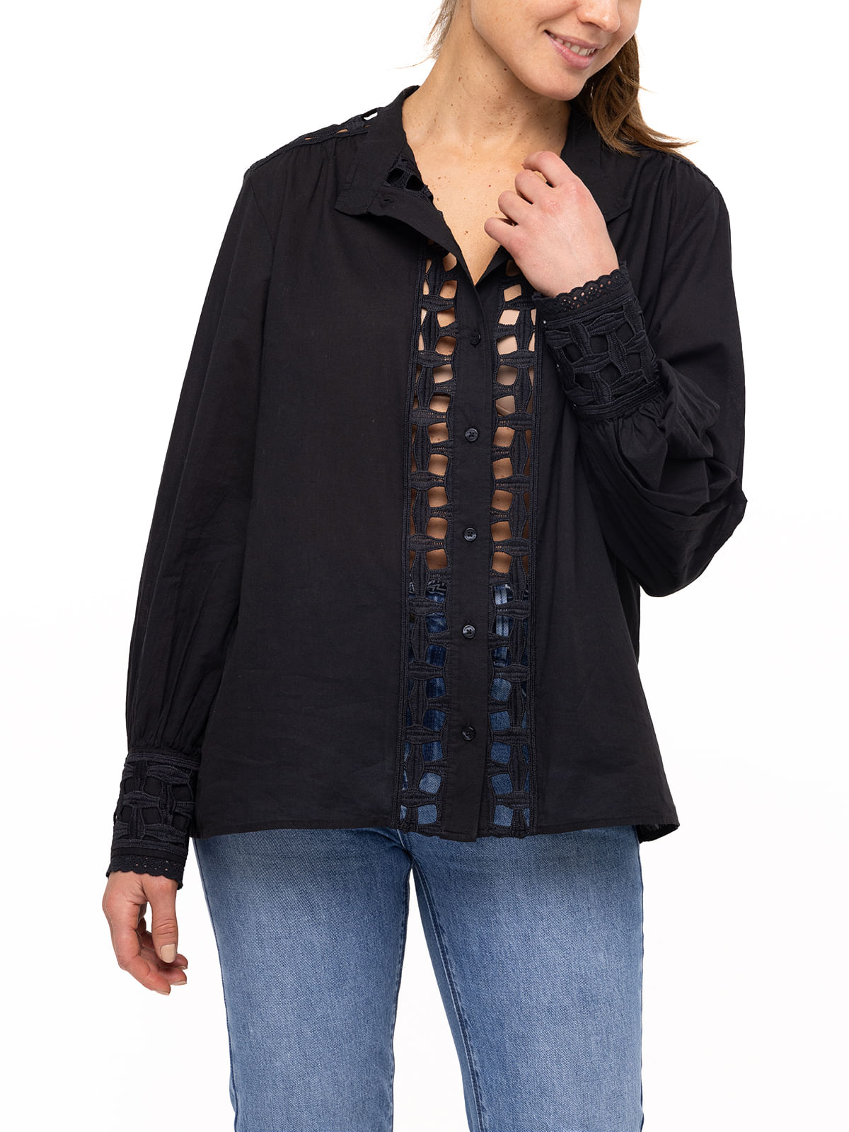 Blusa Algodón Orgánico Mujer Sahara Negro Rockford