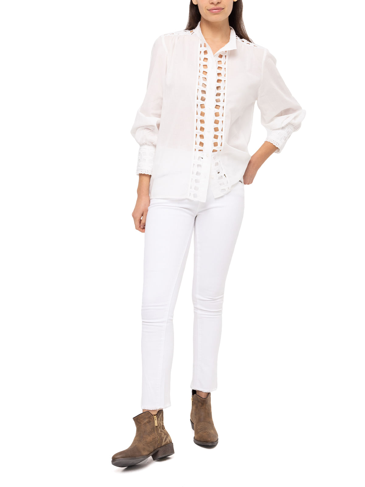 Blusa Algodón Orgánico Mujer Sahara Blanco Rockford