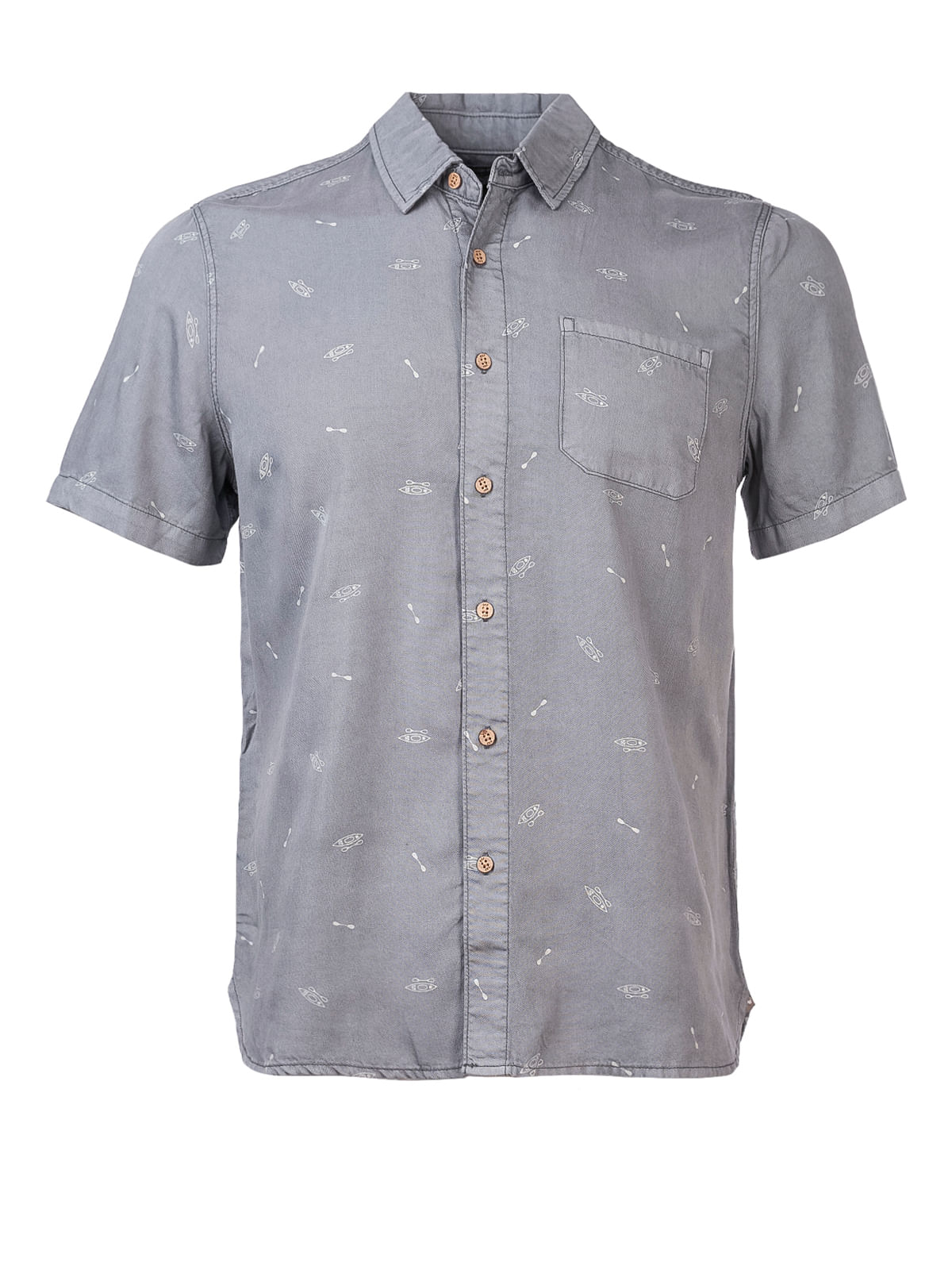 Camisa Tencel Hombre Denimprint Gris Rockford