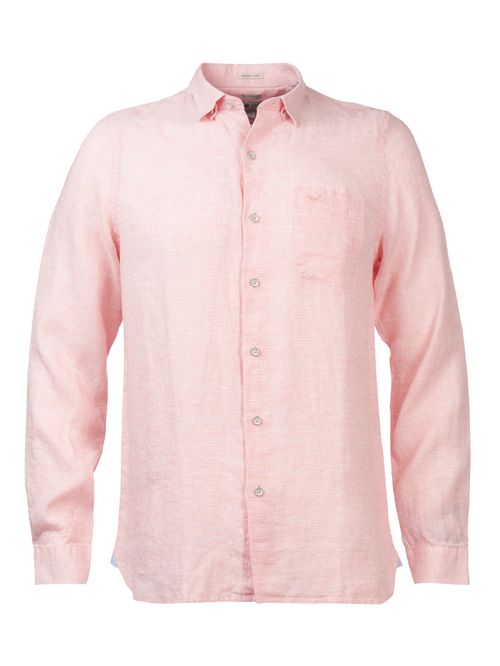 Camisa Lino Orgánico Hombre Linentexture Coral Rockford