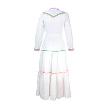 Vestido Lino Orgánico Mujer Ebano Blanco Rockford