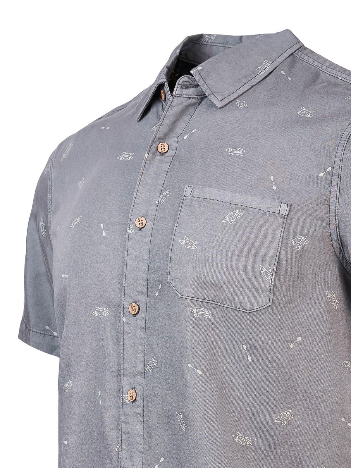 Camisa Tencel Hombre Denimprint Gris Rockford