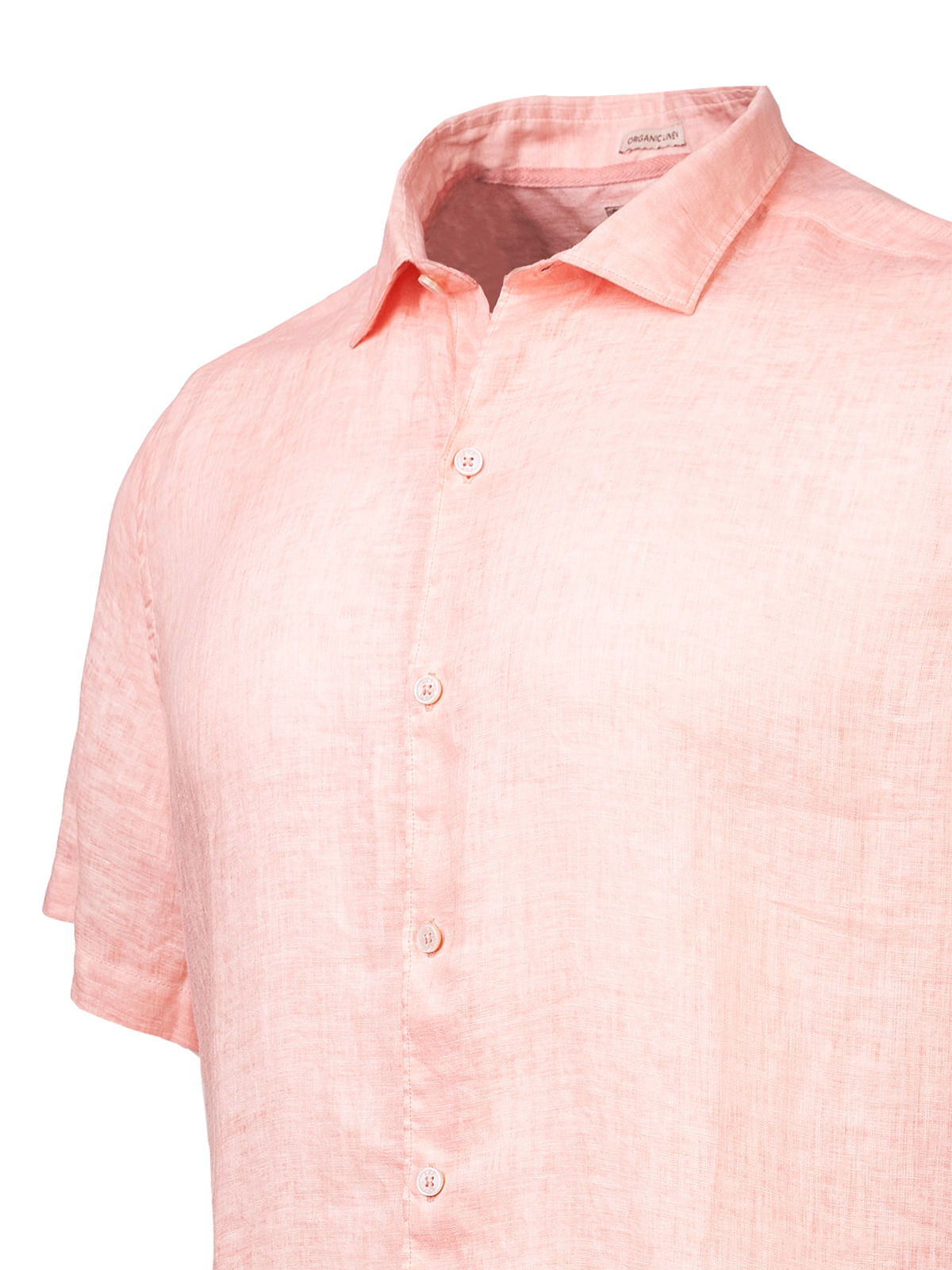 Camisa Lino Orgánico Hombre Linenjersey Coral Rockford