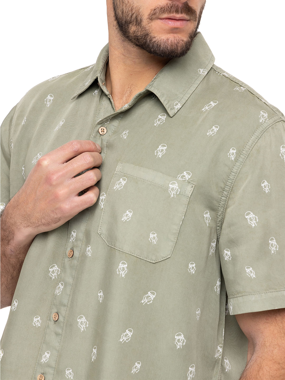 Camisa Tencel Hombre Denimprint Verde Claro Rockford