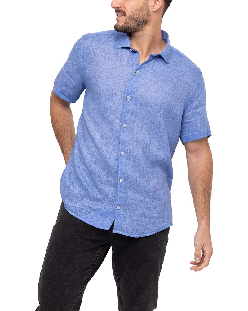Camisa-Lino-Organico-Hombre-Linenjersey-Azul-Rockford