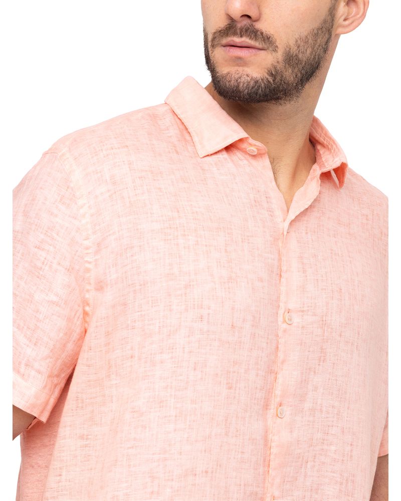 Camisa-Lino-Organico-Hombre-Linenjersey-Coral-Rockford