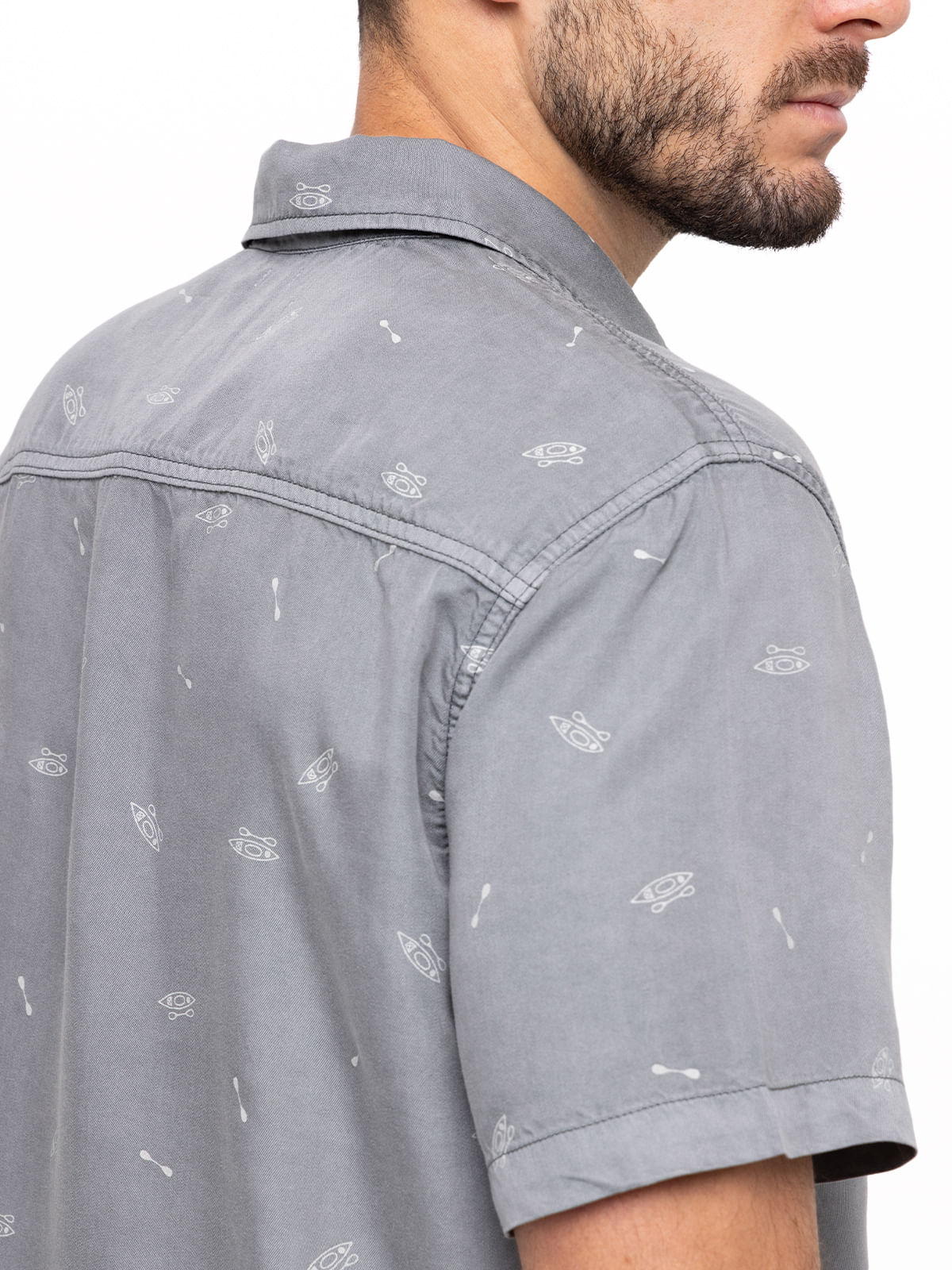 Camisa Tencel Hombre Denimprint Gris Rockford