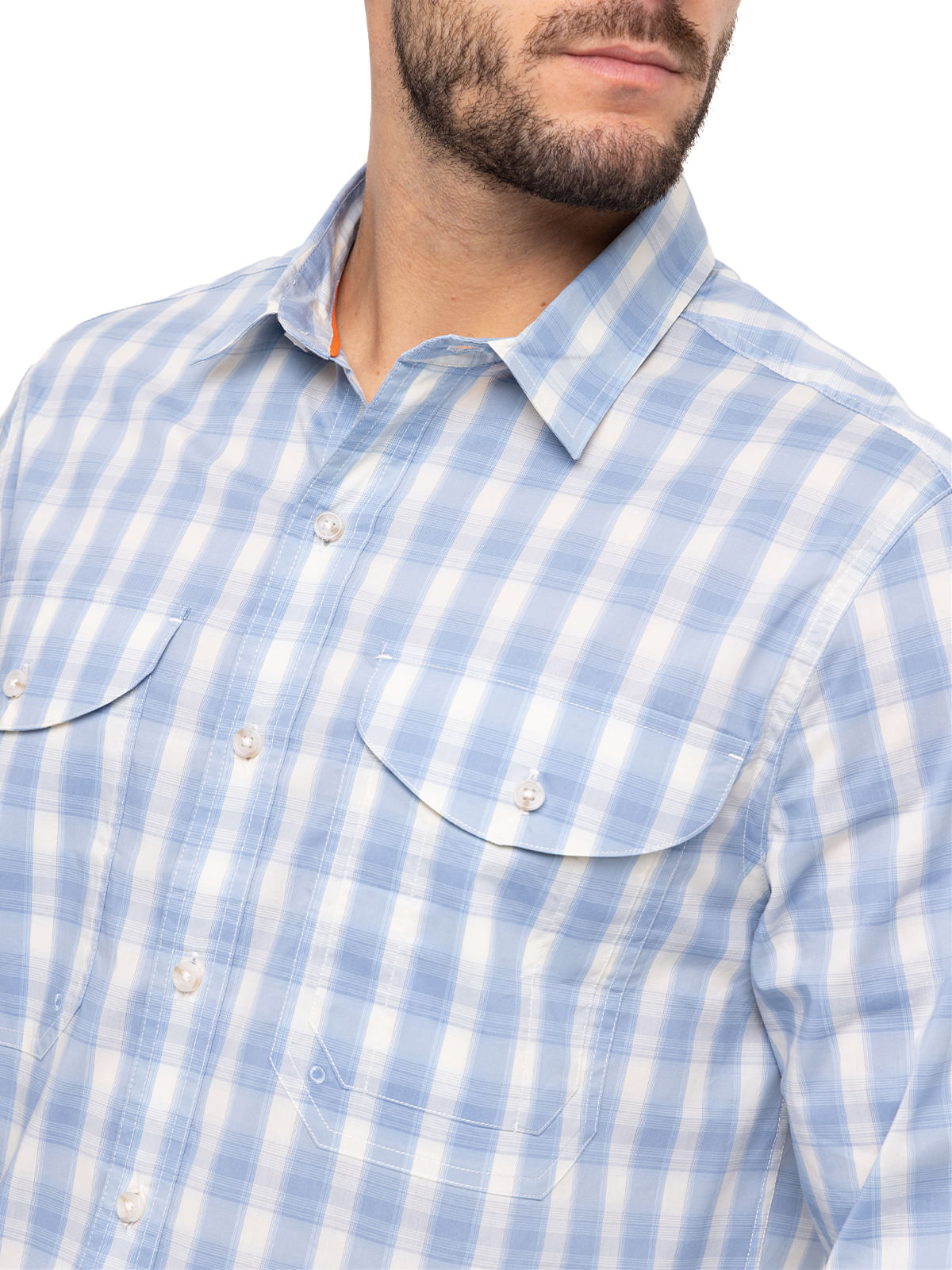 Camisa Natural Flex Hombre Atacama Azul Rockford