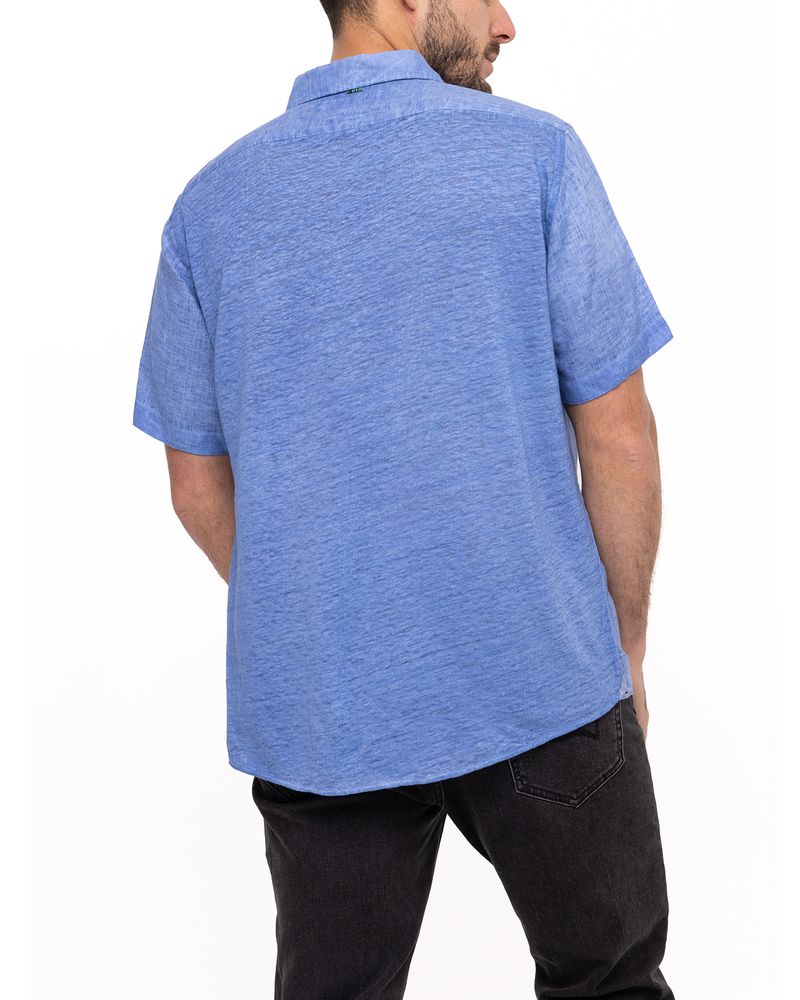 Camisa-Lino-Organico-Hombre-Linenjersey-Azul-Rockford