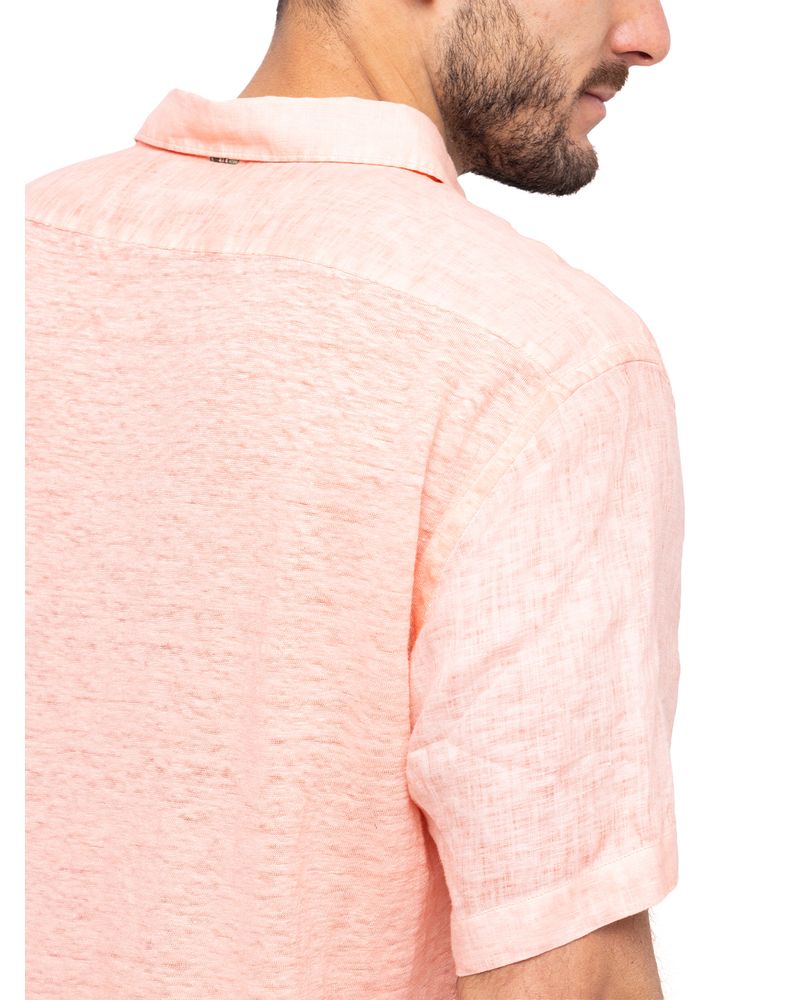 Camisa-Lino-Organico-Hombre-Linenjersey-Coral-Rockford