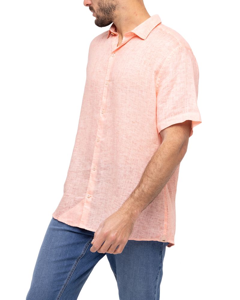 Camisa-Lino-Organico-Hombre-Linenjersey-Coral-Rockford
