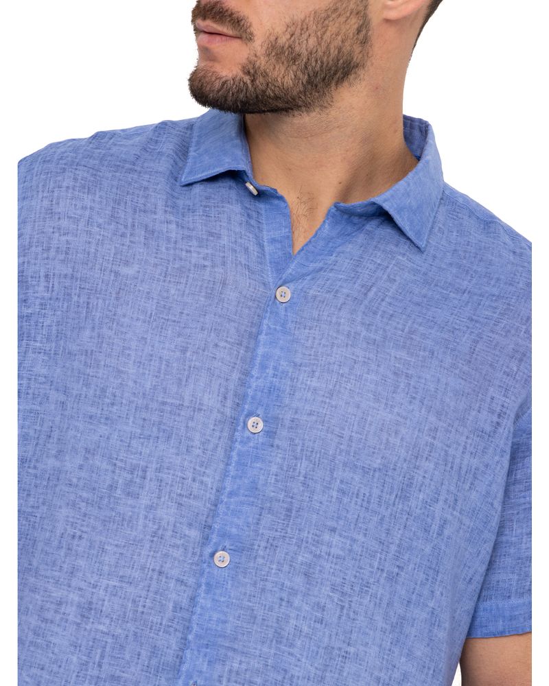 Camisa-Lino-Organico-Hombre-Linenjersey-Azul-Rockford