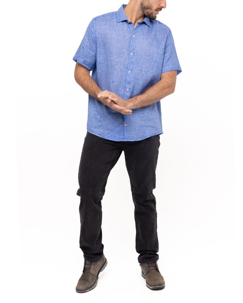 Camisa-Lino-Organico-Hombre-Linenjersey-Azul-Rockford