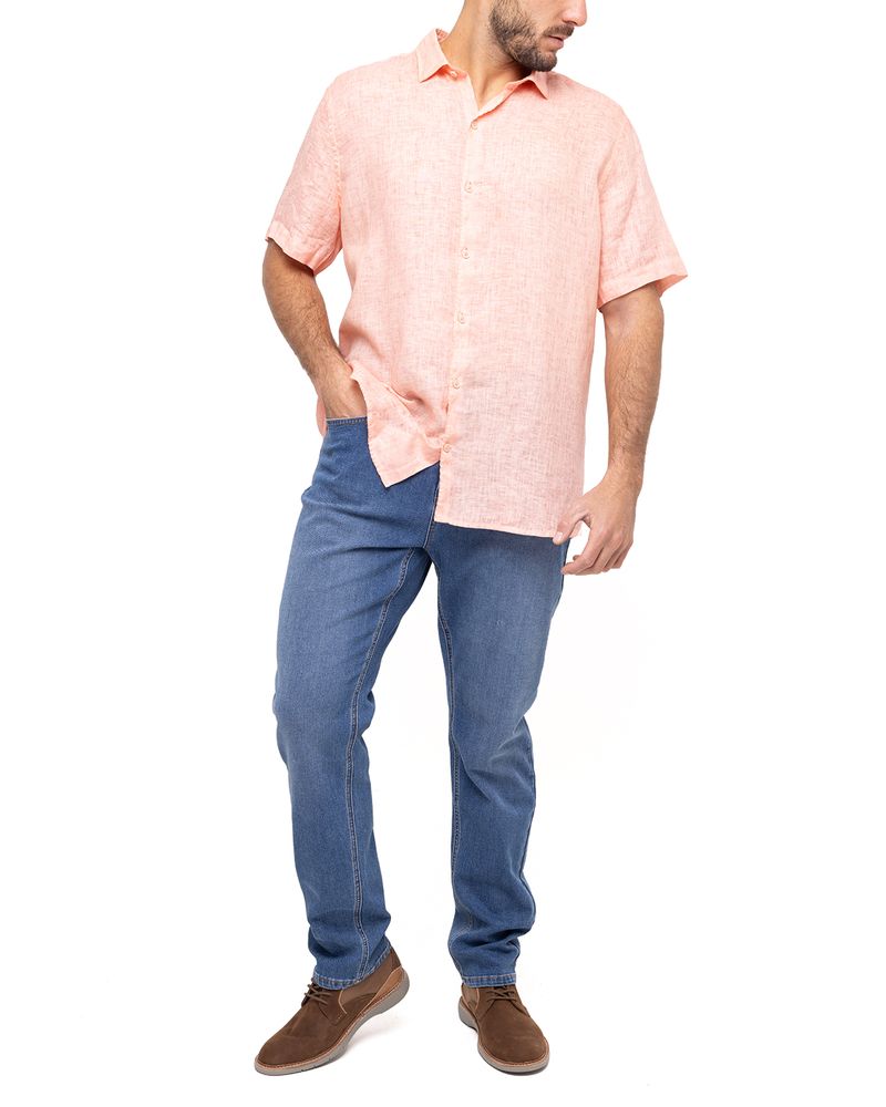 Camisa-Lino-Organico-Hombre-Linenjersey-Coral-Rockford