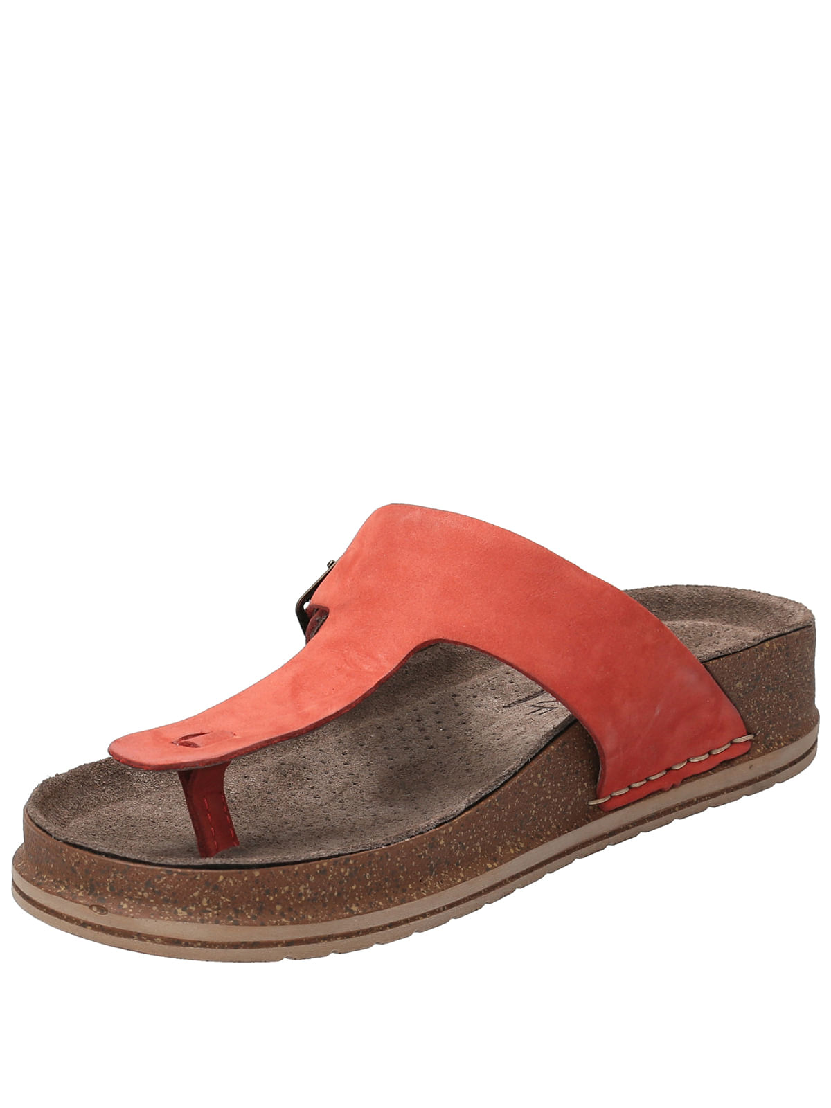 Sandalia Cuero Mujer Salvario Rojo Rockford