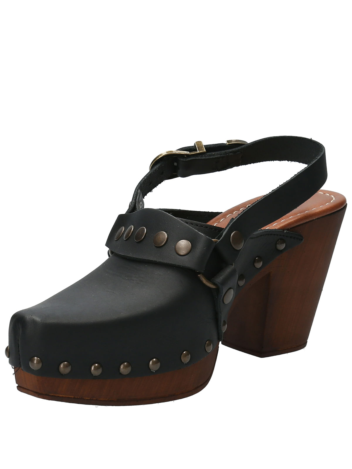 Sueco Cuero Mujer Salermo Negro Rockford